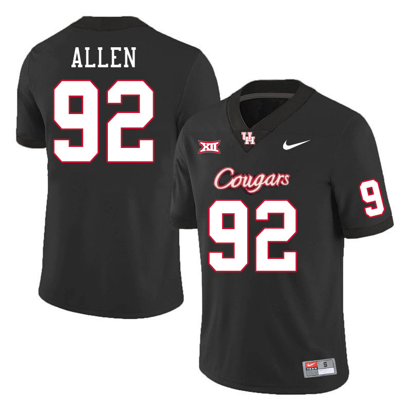 Men #92 Carlos Allen Houston Cougars College Football Jerseys Stitched-Black